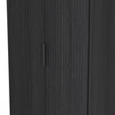 Fluted Double Wardrobe in Black Ash - Ready Assembled