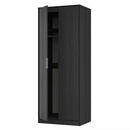 Fluted Double Wardrobe in Black Ash - Ready Assembled