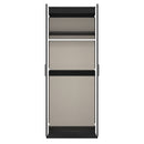 Fluted Double Wardrobe in Black Ash - Ready Assembled