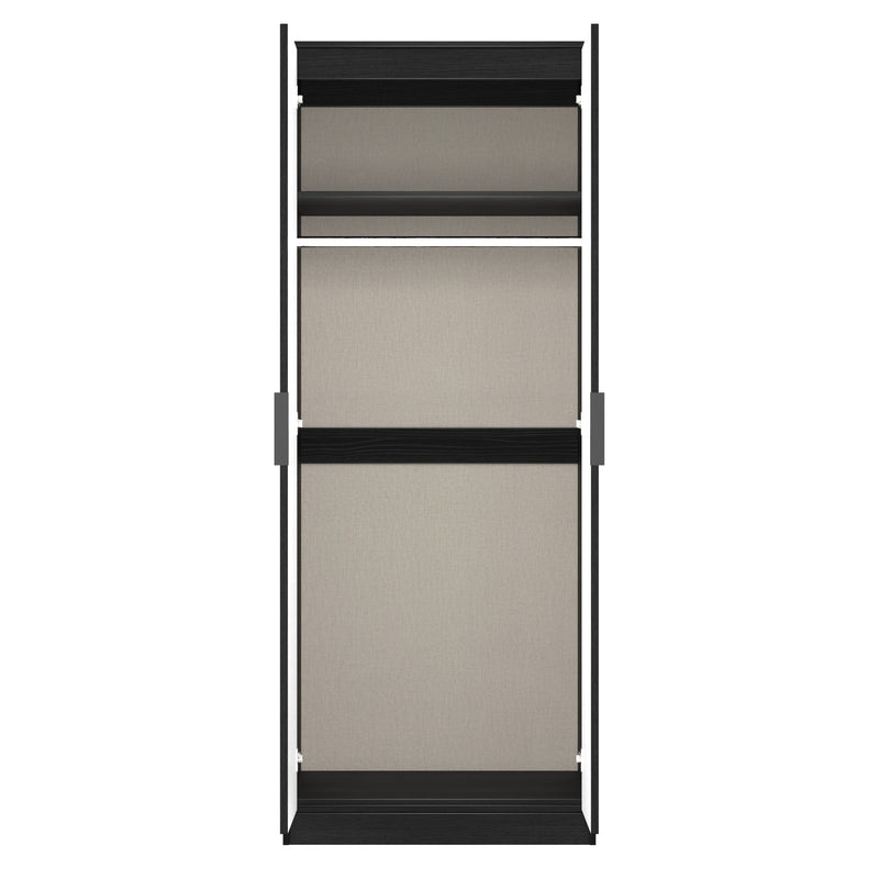 Fluted Double Wardrobe in Black Ash - Ready Assembled