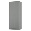 Fluted Double Wardrobe in Dusk Grey - Ready Assembled