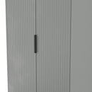 Fluted Double Wardrobe in Dusk Grey - Ready Assembled