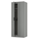Fluted Double Wardrobe in Dusk Grey - Ready Assembled