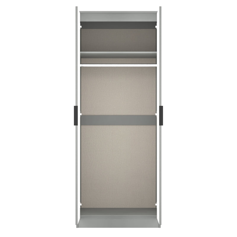 Fluted Double Wardrobe in Dusk Grey - Ready Assembled
