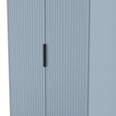 Fluted Double Wardrobe in Denim Blue - Ready Assembled