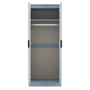 Fluted Double Wardrobe in Denim Blue - Ready Assembled