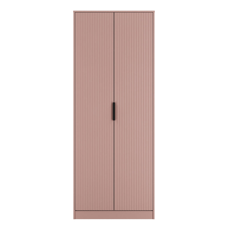 Fluted Double Wardrobe in Kobe Pink - Ready Assembled