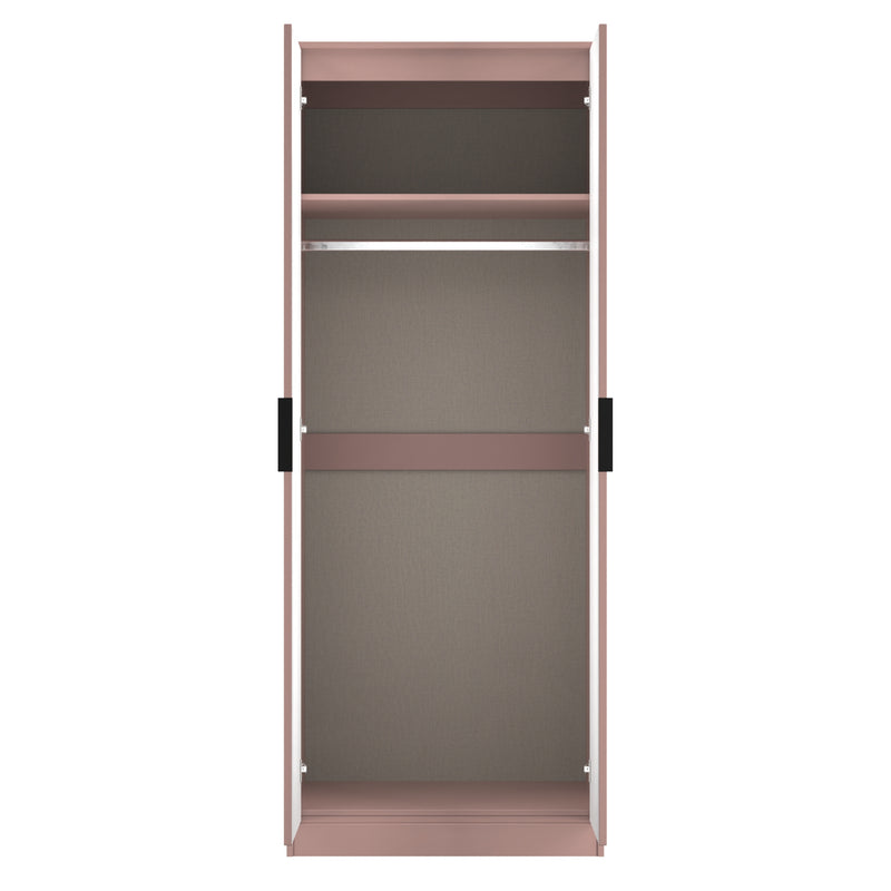 Fluted Double Wardrobe in Kobe Pink - Ready Assembled