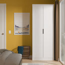 Fluted Double Wardrobe in White Matt - Ready Assembled