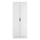 Fluted Double Wardrobe in White Matt - Ready Assembled