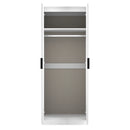 Fluted Double Wardrobe in White Matt - Ready Assembled