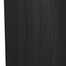 Fluted 2 Drawer Double Wardrobe in Black Ash - Ready Assembled
