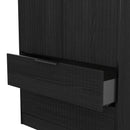 Fluted 2 Drawer Double Wardrobe in Black Ash - Ready Assembled