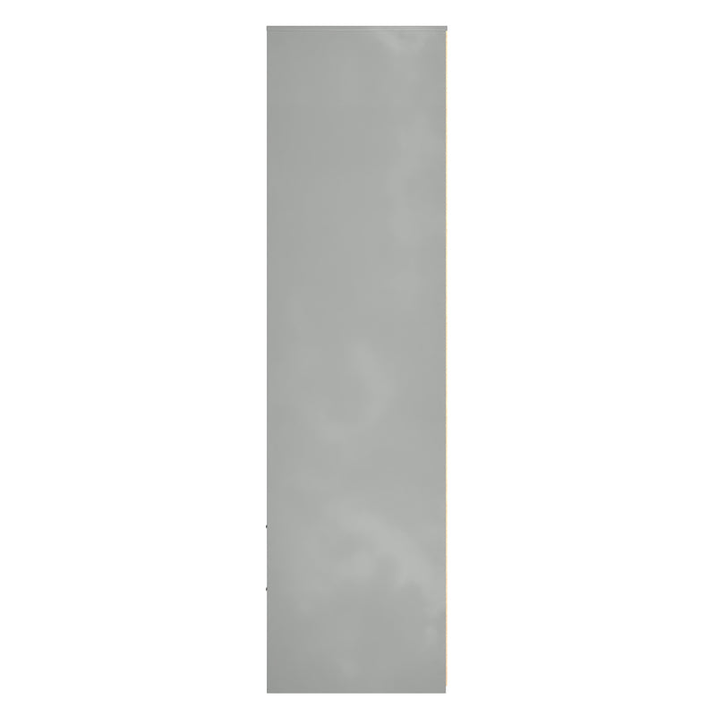 Fluted 2 Drawer Double Wardrobe in Dusk Grey - Ready Assembled