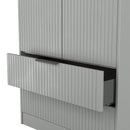 Fluted 2 Drawer Double Wardrobe in Dusk Grey - Ready Assembled
