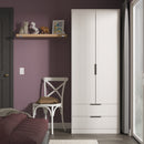 Fluted 2 Drawer Double Wardrobe in Kashmir Matt - Ready Assembled