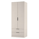 Fluted 2 Drawer Double Wardrobe in Kashmir Matt - Ready Assembled