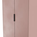 Fluted 2 Drawer Double Wardrobe in Kobe Pink - Ready Assembled