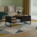 Fluted 1 Drawer Coffee Table in Black Ash - Ready Assembled