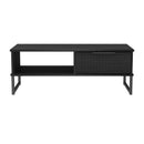 Fluted 1 Drawer Coffee Table in Black Ash - Ready Assembled