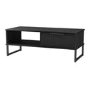 Fluted 1 Drawer Coffee Table in Black Ash - Ready Assembled