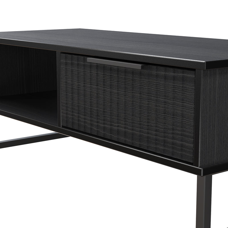Fluted 1 Drawer Coffee Table in Black Ash - Ready Assembled