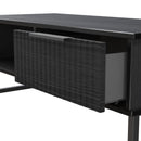 Fluted 1 Drawer Coffee Table in Black Ash - Ready Assembled
