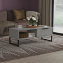 Fluted 1 Drawer Coffee Table in Dusk Grey - Ready Assembled