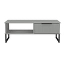 Fluted 1 Drawer Coffee Table in Dusk Grey - Ready Assembled
