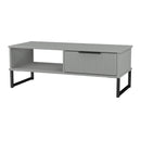 Fluted 1 Drawer Coffee Table in Dusk Grey - Ready Assembled
