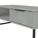 Fluted 1 Drawer Coffee Table in Dusk Grey - Ready Assembled