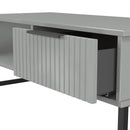 Fluted 1 Drawer Coffee Table in Dusk Grey - Ready Assembled