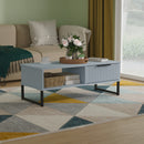 Fluted 1 Drawer Coffee Table in Denim Blue - Ready Assembled