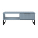 Fluted 1 Drawer Coffee Table in Denim Blue - Ready Assembled