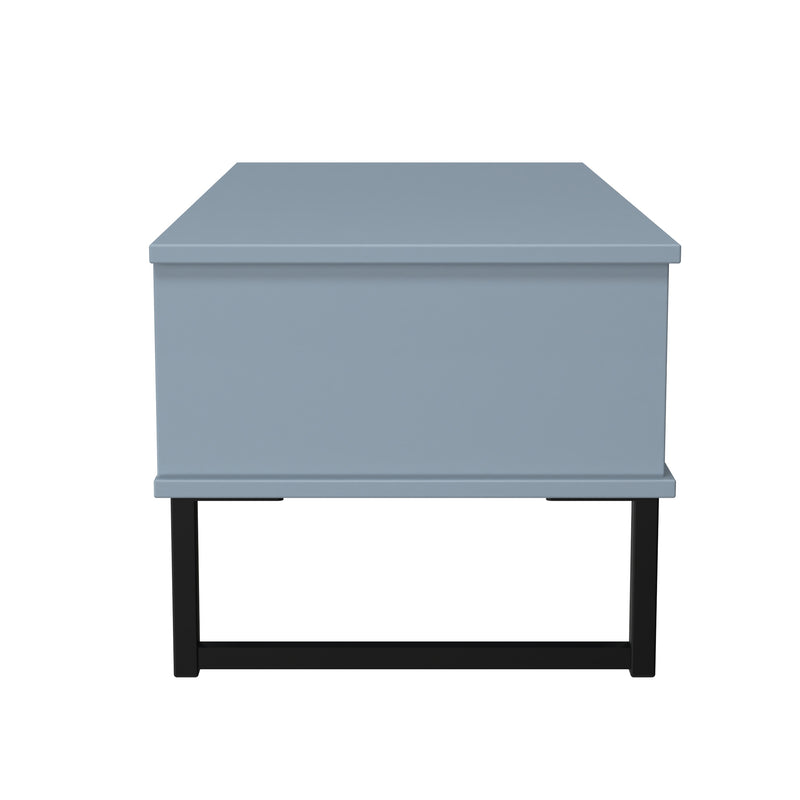 Fluted 1 Drawer Coffee Table in Denim Blue - Ready Assembled