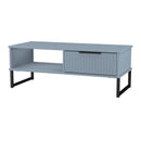 Fluted 1 Drawer Coffee Table in Denim Blue - Ready Assembled