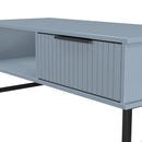 Fluted 1 Drawer Coffee Table in Denim Blue - Ready Assembled