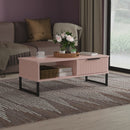 Fluted 1 Drawer Coffee Table in Kobe Pink - Ready Assembled