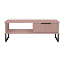 Fluted 1 Drawer Coffee Table in Kobe Pink - Ready Assembled