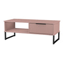 Fluted 1 Drawer Coffee Table in Kobe Pink - Ready Assembled