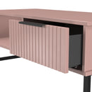 Fluted 1 Drawer Coffee Table in Kobe Pink - Ready Assembled