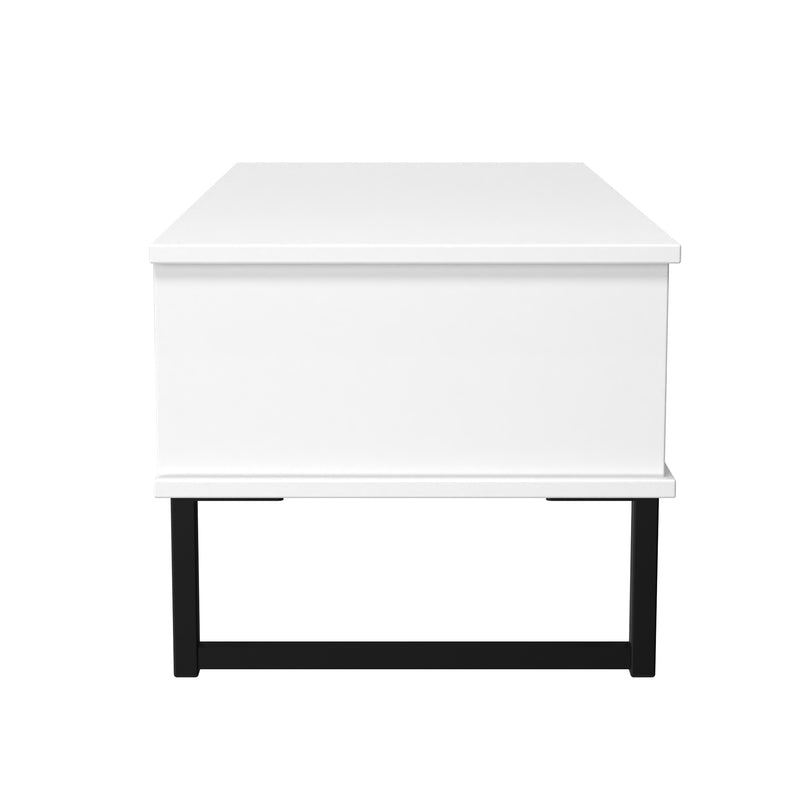 Fluted 1 Drawer Coffee Table in White Matt - Ready Assembled
