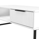 Fluted 1 Drawer Coffee Table in White Matt - Ready Assembled