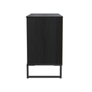 Fluted 3 Drawer TV Unit in Black Ash - Ready Assembled