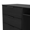 Fluted 3 Drawer TV Unit in Black Ash - Ready Assembled