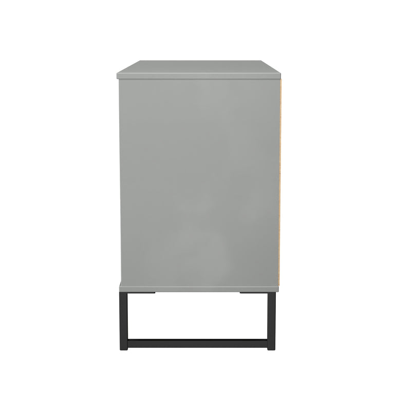 Fluted 3 Drawer TV Unit in Dusk Grey - Ready Assembled