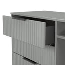 Fluted 3 Drawer TV Unit in Dusk Grey - Ready Assembled