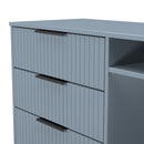 Fluted 3 Drawer TV Unit in Denim Blue - Ready Assembled