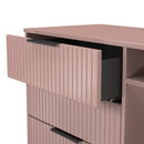 Fluted 3 Drawer TV Unit in Kobe Pink - Ready Assembled