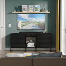 Fluted 6 Drawer Sideboard in Black Ash - Ready Assembled